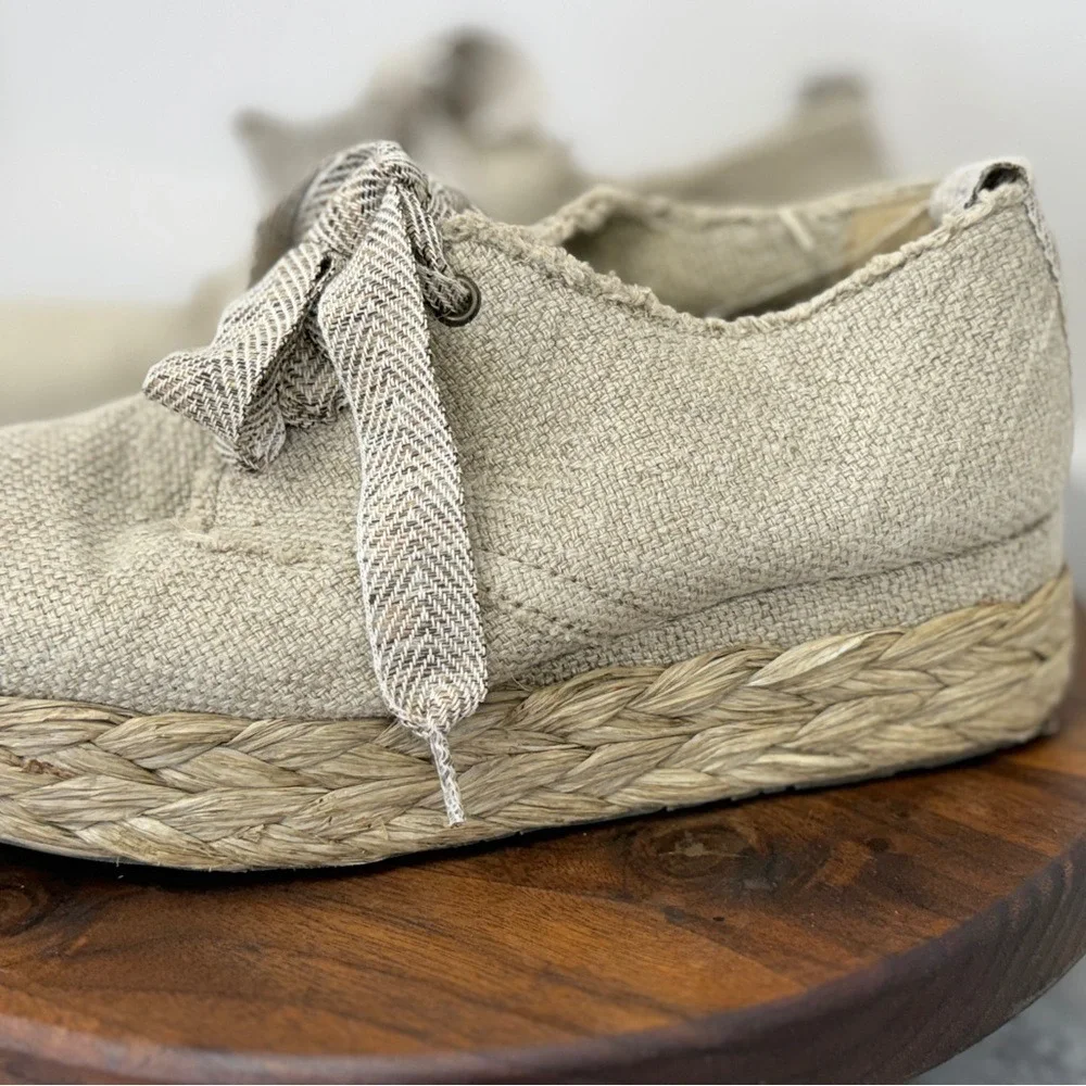 Pedro Garcia Gavi lace-up espadrille platform‎ sneakers Sz 391/2 = 8.5